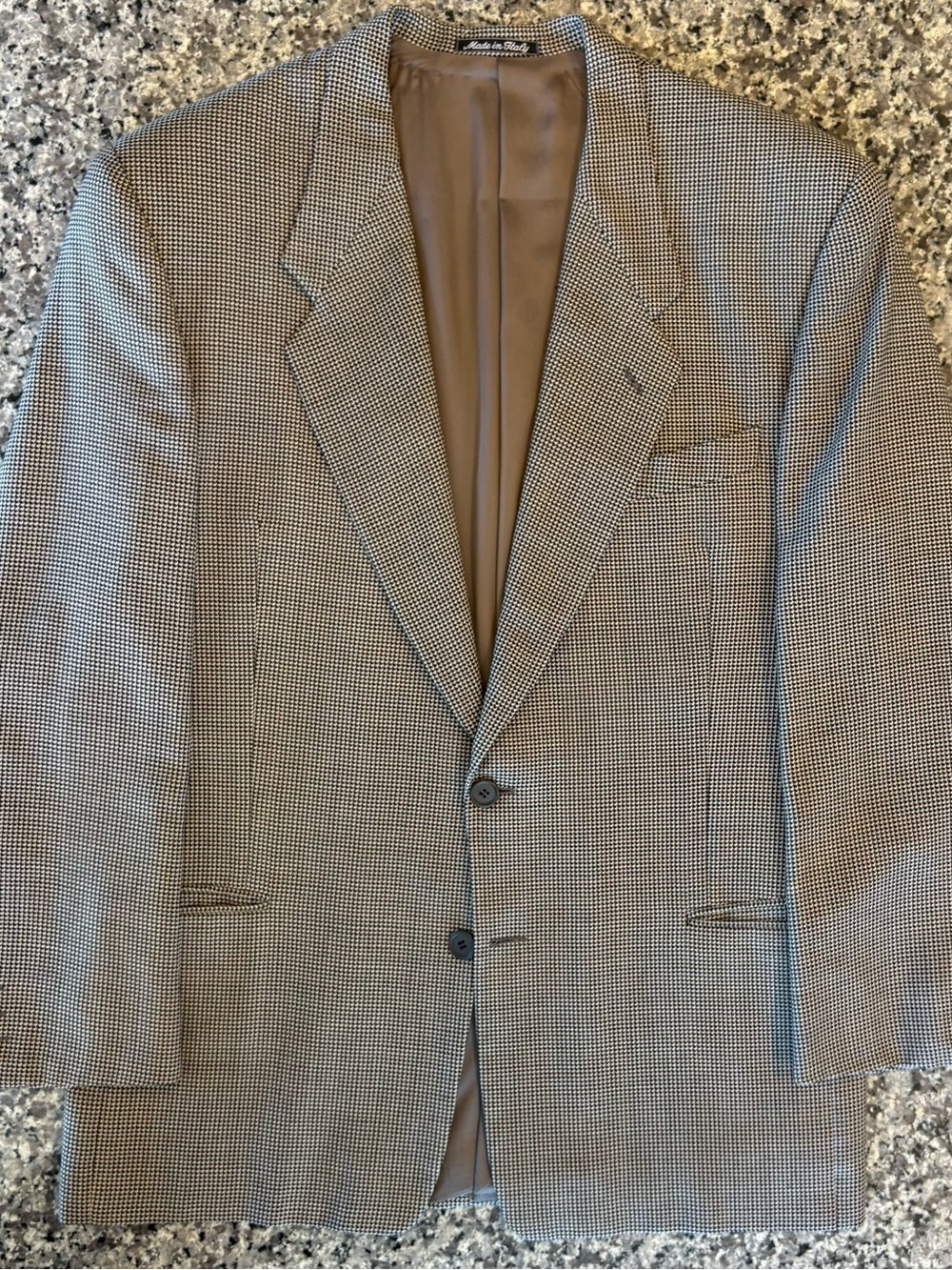 Giorgio Armani Le Collezioni Black White Houndstooth Blazer 100% Wool Italy 42L